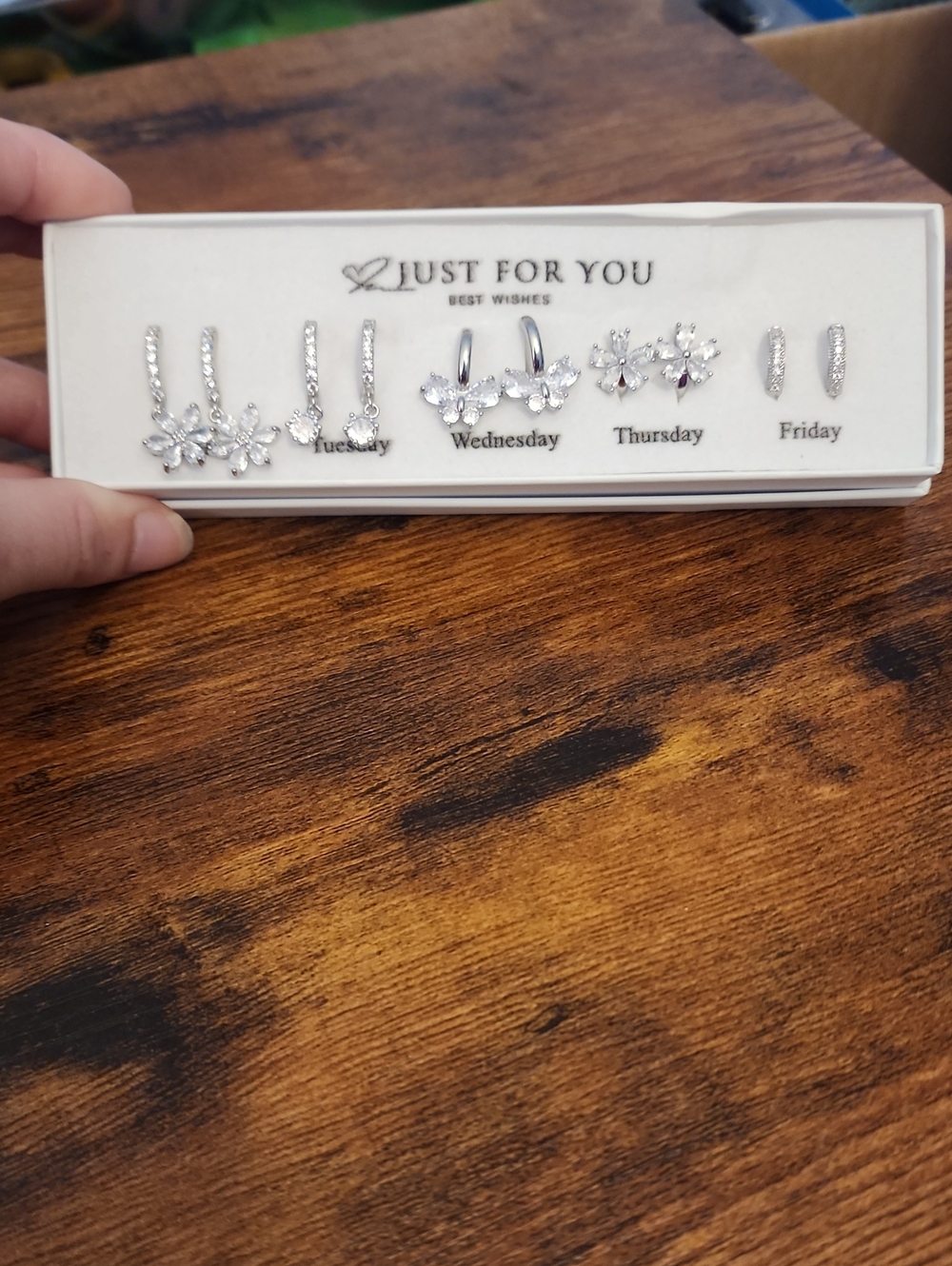 FIRM PRICE Silver Crystal Flower Earring Set - 5 Pairs